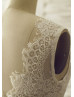 V Neck Eyelash Lace Chiffon Bohemian Wedding Dress